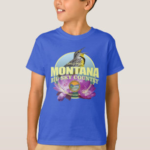 T-shirt Oiseaux et fleurs de l'état du Montana
