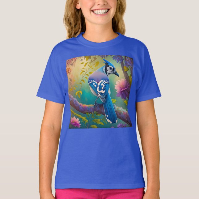 T-shirt Oiseaux Fantastiques Geai Bleu (Devant)