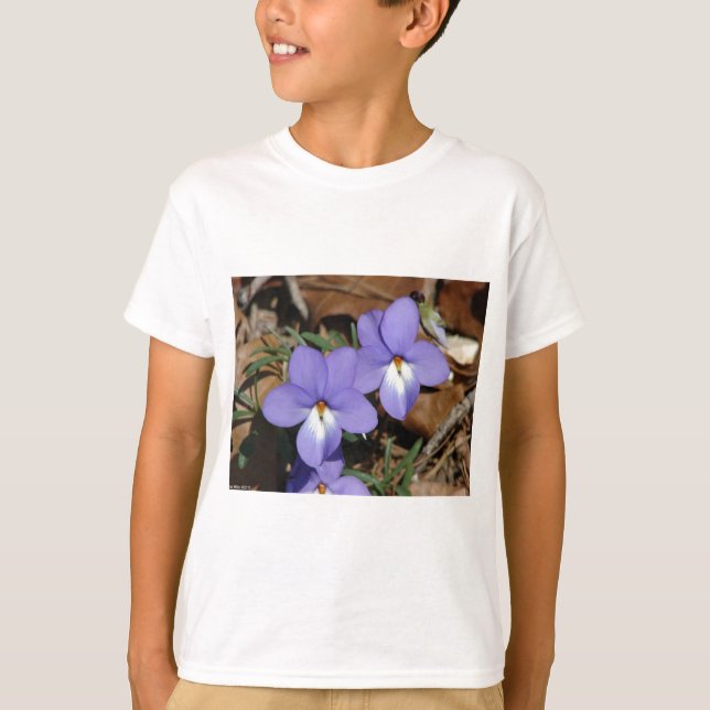 T-shirt Oiseaux fleur sauvage-Pied Violet III Cadeaux et v (Devant)