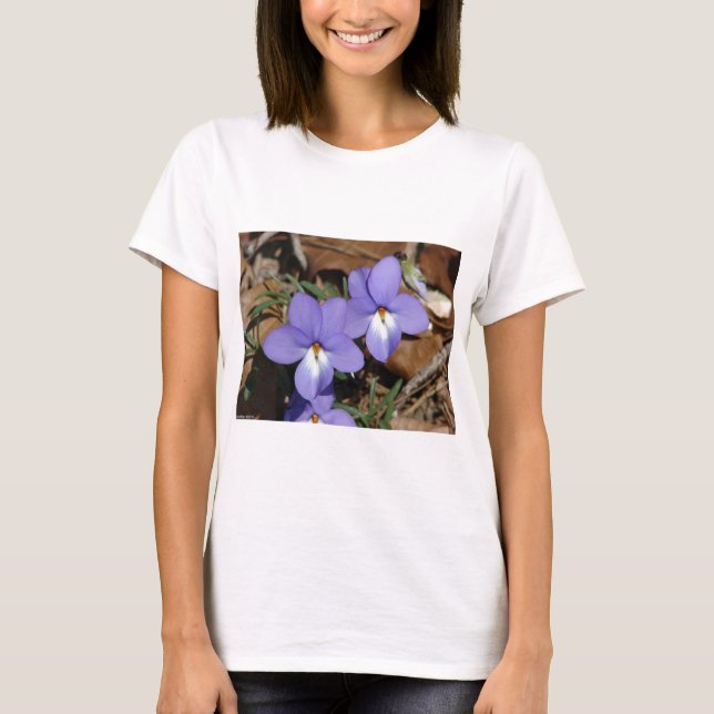 T-shirt Oiseaux fleur sauvage-Pied Violet III Cadeaux et v (Devant)