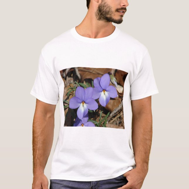 T-shirt Oiseaux fleur sauvage-Pied Violet III Cadeaux et v (Devant)