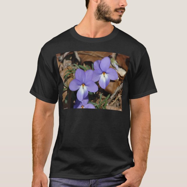 T-shirt Oiseaux fleur sauvage-Pied Violet III Cadeaux et v (Devant)
