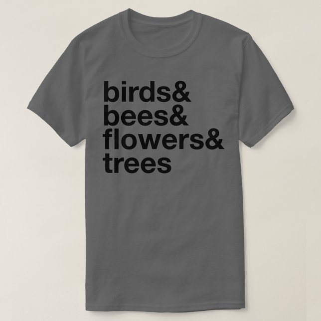 T-shirt Oiseaux Fleurs d'abeilles Arbres (Design devant)