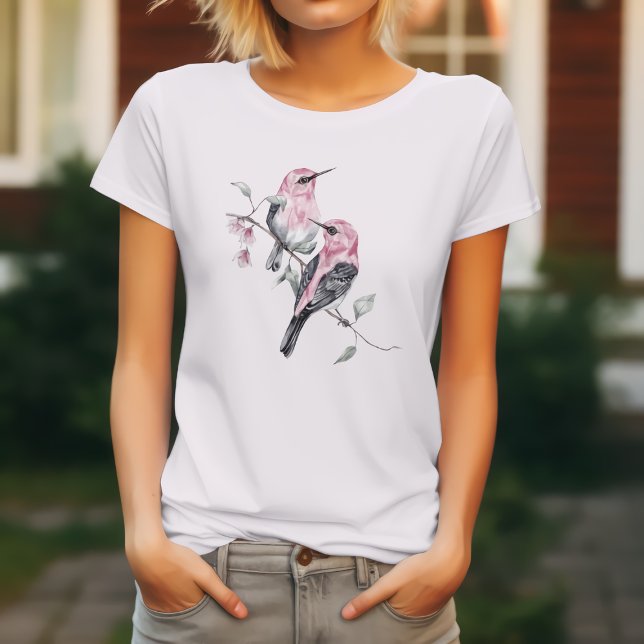 T-shirt Oiseaux floraux aquarelle (Créateur téléchargé)