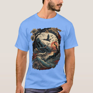 T-shirt Oiseaux japonais rétro ry Blossom et ami Vintage