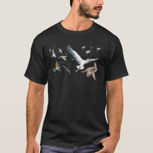 T-shirt Oiseaux migrateurs traçant leurs vols Illustration