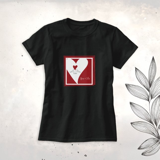 T-shirt Oiseaux modernes simples en amour Coeur rouge (Créateur téléchargé)