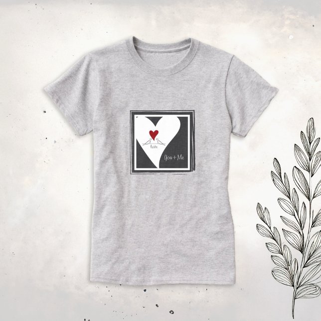 T-shirt Oiseaux modernes simples personnalisés en amour Co (Créateur téléchargé)