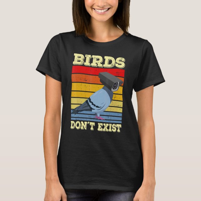 T-shirt Oiseaux n'existe pas Oiseaux dire design Oiseaux (Devant)