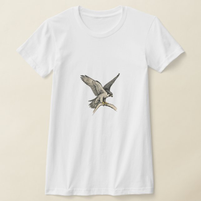 T-shirt oiseaux noirs et blancs majestueux femmes top (Poser)
