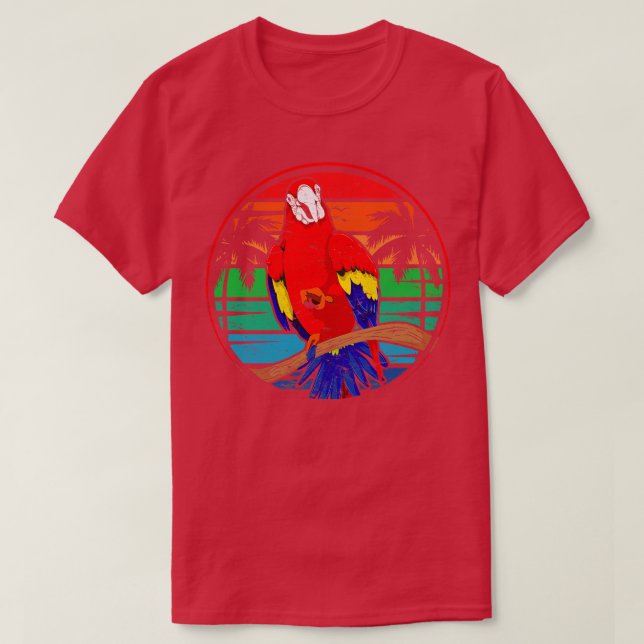 T-shirt Oiseaux Observation Excotiques Macaw Oiseau Parrot (Design devant)