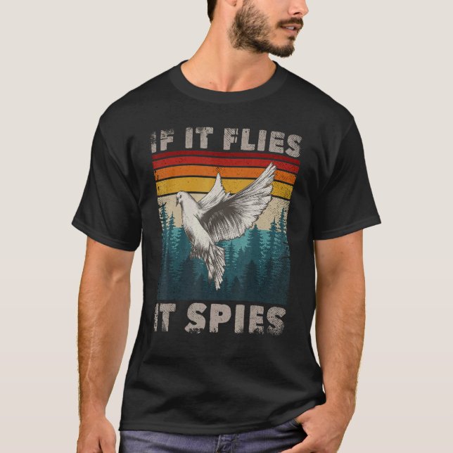 T-shirt Oiseaux pas vrai Merch Mème Oiseau S'Il Vole Il Sp (Devant)