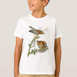 T-shirt oiseaux Rouge-épaulés de John Audubon de faucon 