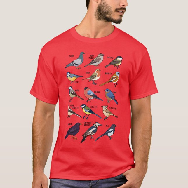 T-shirt Oiseaux sauvages pour observer les oiseaux Rétro (Devant)