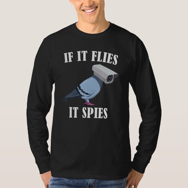T-shirt Oiseaux Spie Conspiration Plaisanterie Mème Survei (Devant)