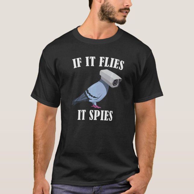 T-shirt Oiseaux Spie Conspiration Plaisanterie Mème Survei (Devant)