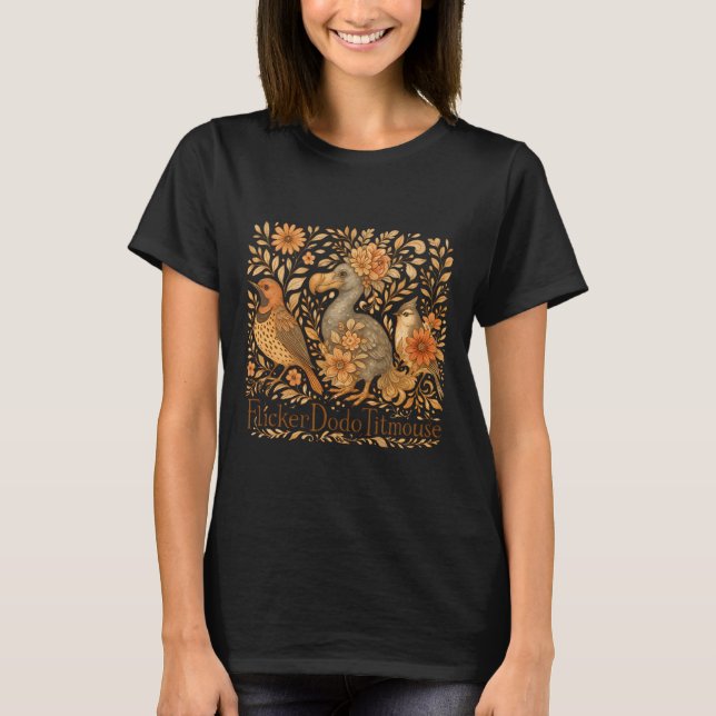 T-shirt Oiseaux subtils Flicker Dodo Titmouse Trump résist (Devant)
