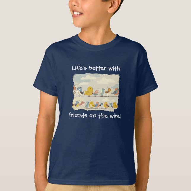 T-shirt Oiseaux sur un fil (Devant)