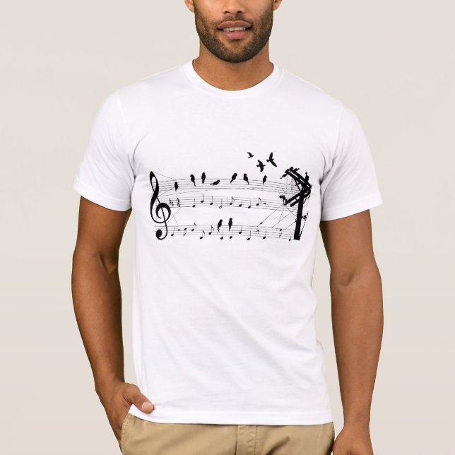 T-shirt Oiseaux sur un score (Devant)