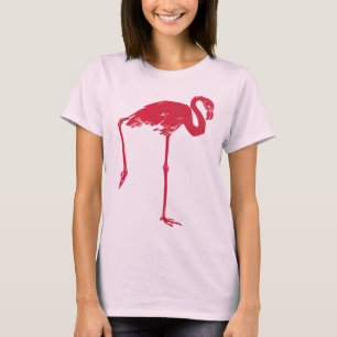T-shirt Oiseaux vintage, un flamant rose avec une patte le