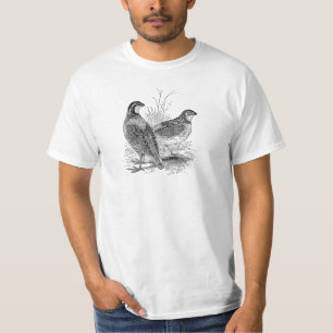 T-shirt Oiseaux vintages de cailles - rétro gibier à
