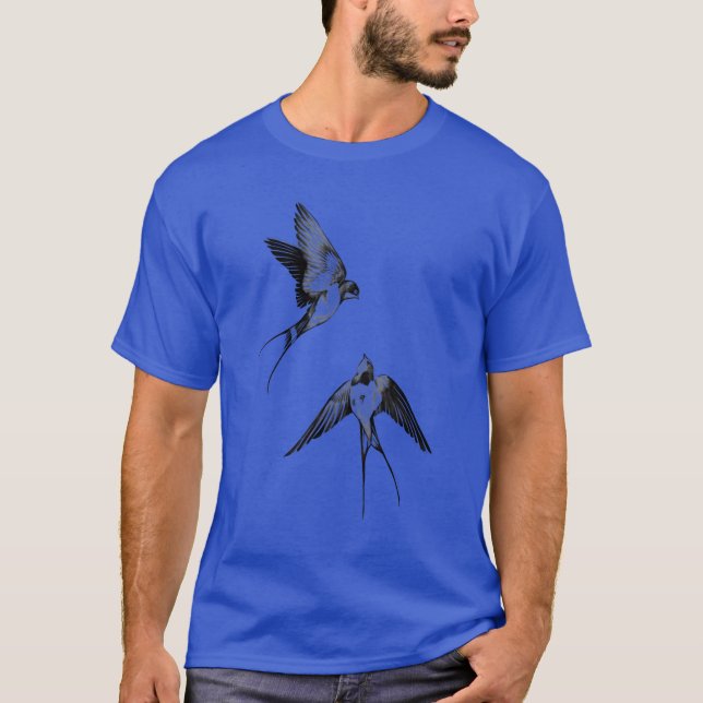 T-shirt Oiseaux volant en rétro (Devant)