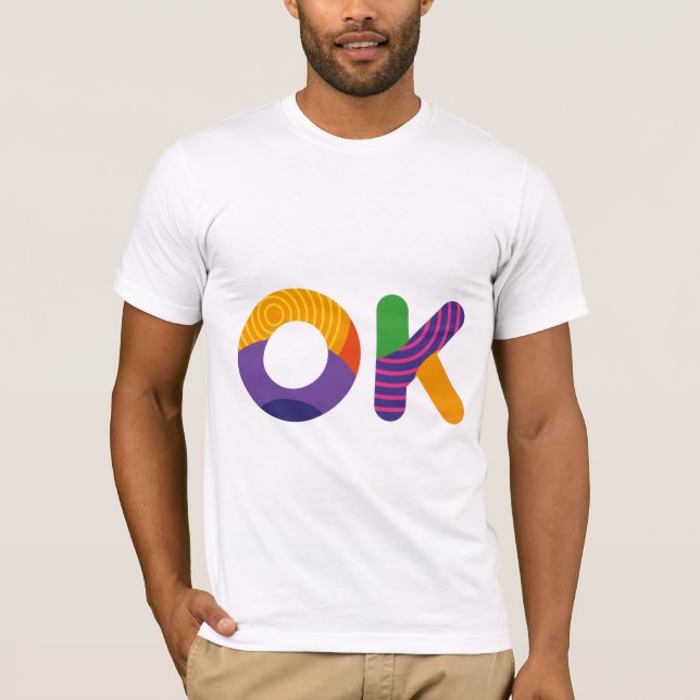 T-shirt OK drôle de texte coloré (Devant)