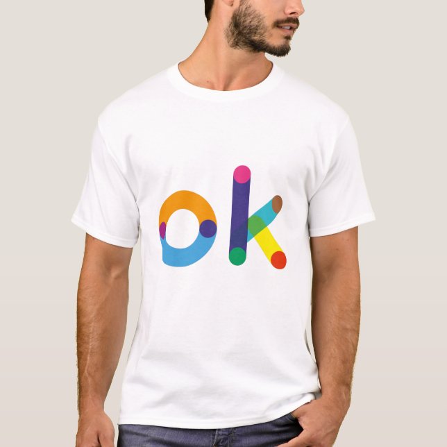 T-shirt OK drôle de texte coloré (Devant)