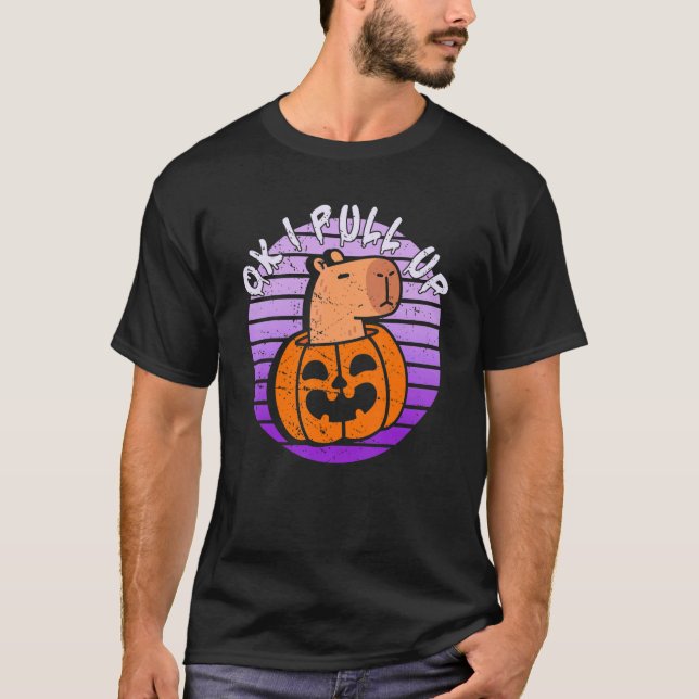 T-shirt Ok J'Ai Tiré Capybara Halloween Vintage (Devant)
