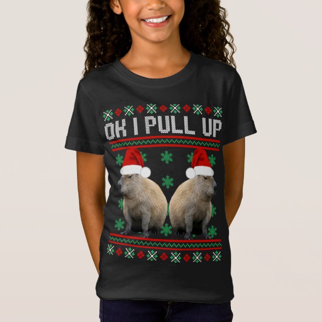 T-Shirt Ok J'Ai Tiré Capybara Ugly Sweater Meme (Devant)