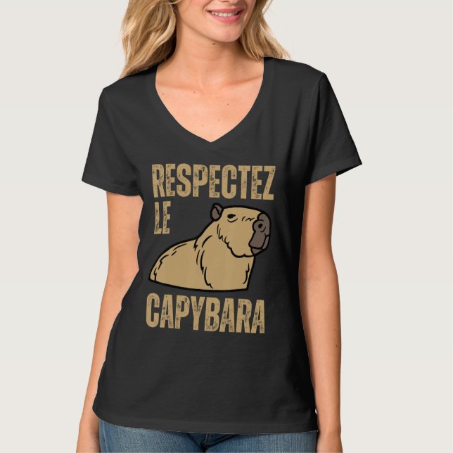 T-shirt Ok je monte en costume de capybara capibara respec (Devant)