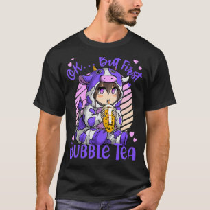 T-shirt Ok Mais Premier Buble Tea Boba Tea Cow Blue Kid