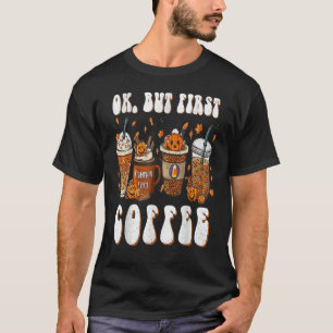 T-shirt Ok Mais Premier Café Latte Automne Automne Saison 