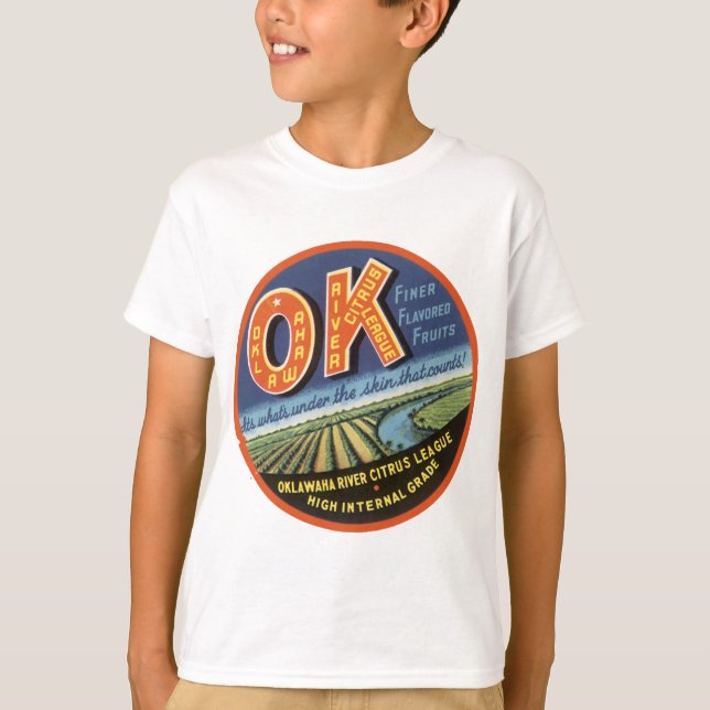 T-shirt OK Oklawaha River Citrus League Étiquette (Devant)