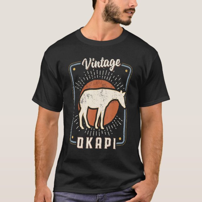T-shirt Okapi Vintage rétro classique amour animal (Devant)