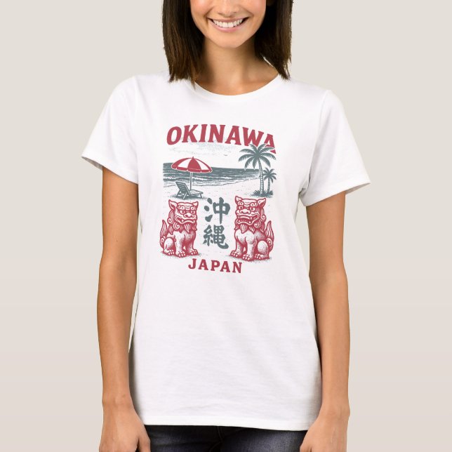 T-shirt Okinawa Beach Vintage (Devant)