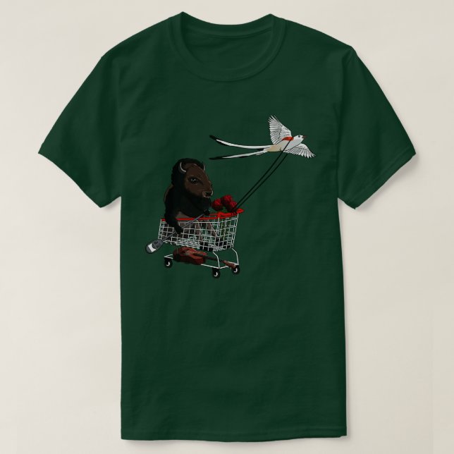 T-shirt Oklahoma Adventure avec Bison et Scissortail (Design devant)