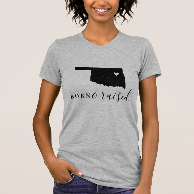 T-shirt Oklahoma est née et a grandi Tee State (Devant)