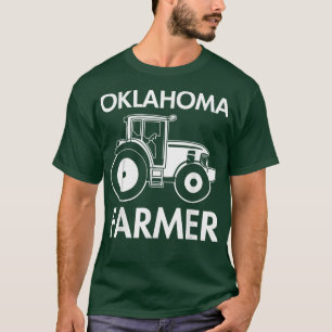 T-shirt Oklahoma Farmer Vintage Hommes Tractor Farm Local 