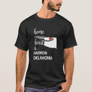 T-shirt Oklahoma Home Est Là Où Le Coeur Est Harmon Comté