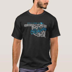 T-shirt Oklahoma Home État Ok Mandala Carte Usa America Us