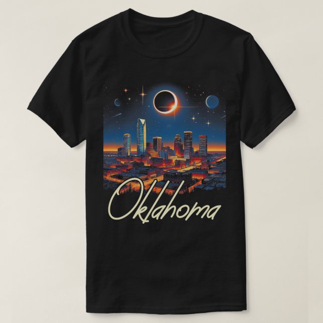 T-shirt Oklahoma Solar Eclipse 2024 Starry Night Solar Ecl (Design devant)
