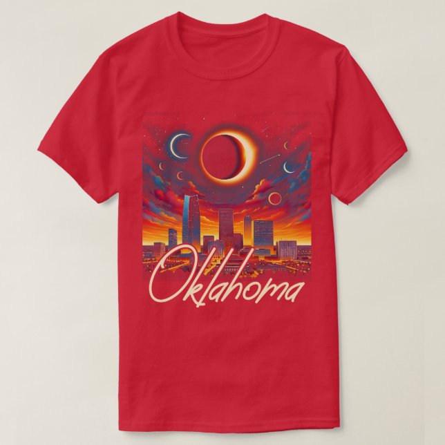 T-shirt Oklahoma Solar Eclipse 2024 Starry Night Solar Ecl (Design devant)