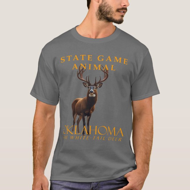 T-shirt Oklahoma Territoire Jeu Animal Le Cerf Whitetail (Devant)