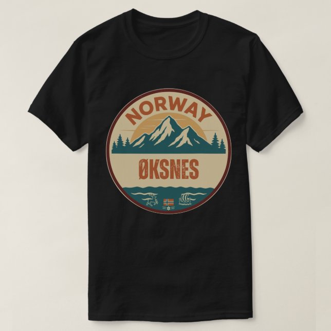 T-shirt Øksnes, Norvège Norvège (Design devant)