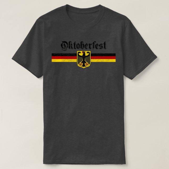 T-shirt OKTOBERFEST Allemagne Vintage Drapeau Armoiries Ba (Design devant)