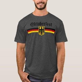 T-shirt OKTOBERFEST Allemagne Vintage Drapeau Armoiries Ba