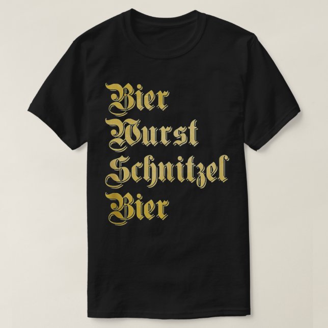 T-shirt Oktoberfest BIER WURST SCHNITZEL BIER Funny German (Design devant)