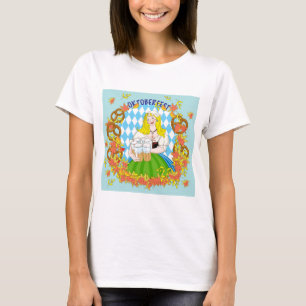 T-shirt Oktoberfest, fille et bière
