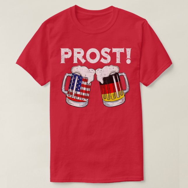 T-shirt Oktoberfest Hommes Femmes Allemande Drapeau Améric (Design devant)